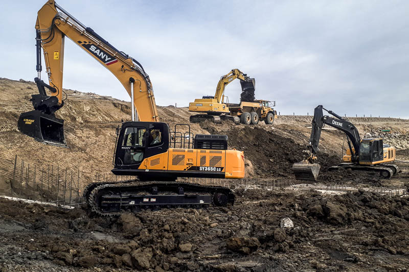 Excavators working on a project